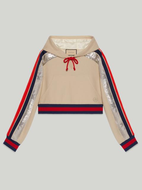 GUCCI Jersey hooded top with Web detail