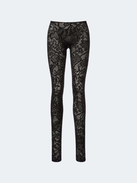 GUCCI Embellished silk-blend lace leggings