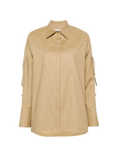 gathered-sleeves cotton shirt