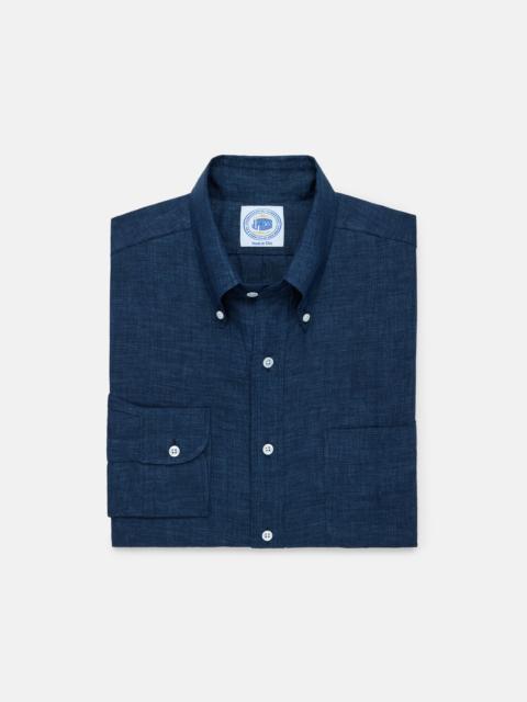 J. PRESS MADE-IN-USA THOMAS MASON NAVY LINEN SHIRT