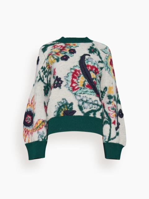 sacai Floral Jacquard Knit Pullover in Ivory