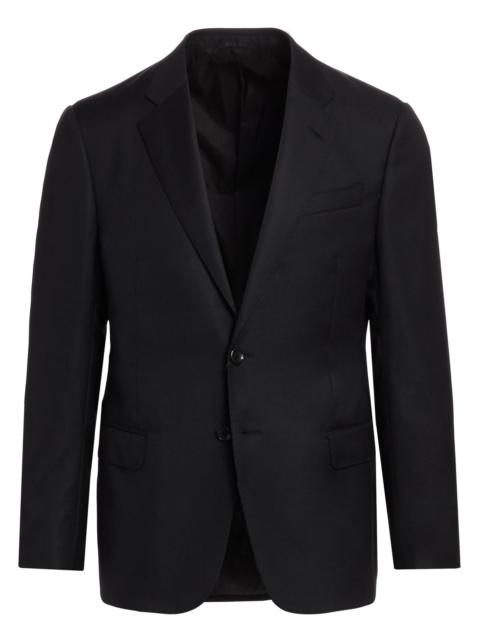 GIORGIO ARMANI Men's Soft Basic Wool Two-Button Slim-Fit Blazer - Black