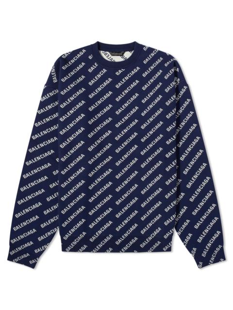 BALENCIAGA Balenciaga All Over Logo Crew Sweat
