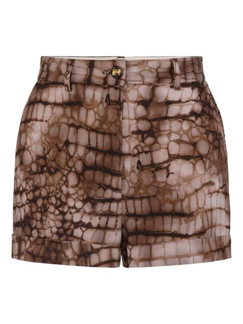 ELISABETTA FRANCHI alligator-patterned shorts