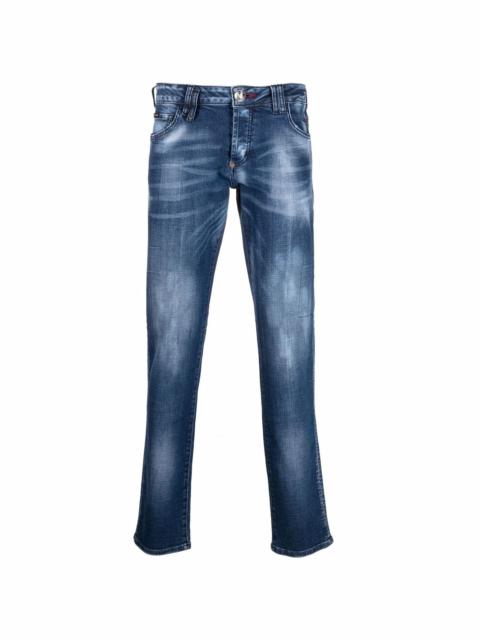 Straight-Cut stonewashed jeans