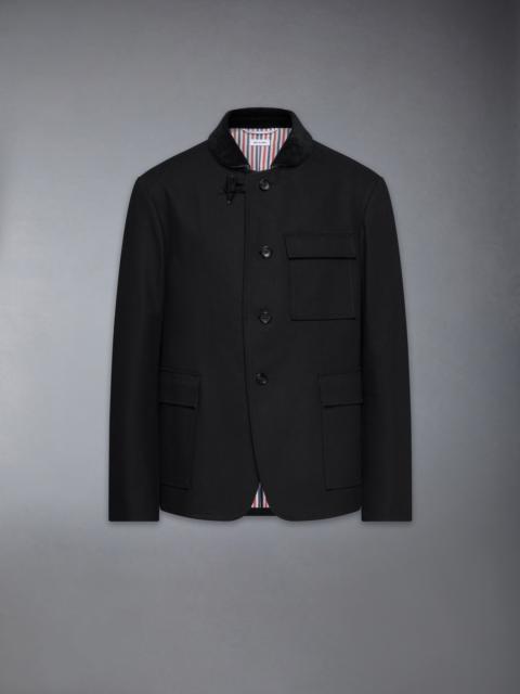Thom Browne COTTON CANVAS FISHERMAN SHAWL SPORTCOAT