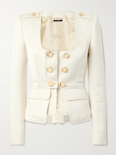 TOM FORD Cropped Wool-blend Faille Jacket