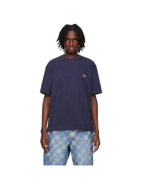 SOLID HOMME Navy Embroidered Logo T-shirt