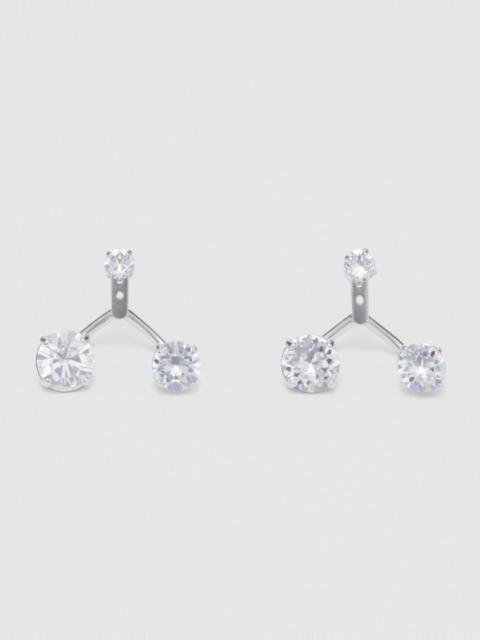 Burberry Crystal Detail Palladium-plated Earrings