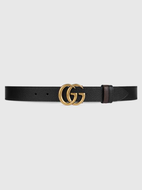 Reversible thin belt with Double G buckle
