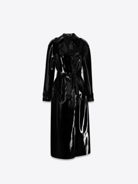 long trench coat in latex