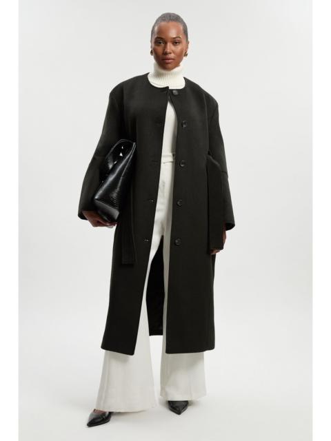 KAREN MILLEN Plus Size Brushed Wool Single Breasted Belted Tailored Maxi Coat