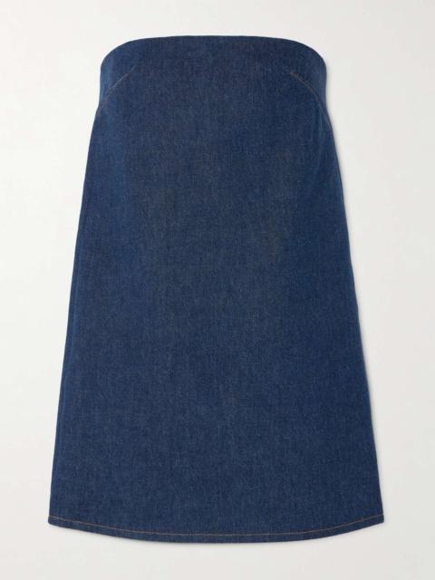FRAME Strapless denim mini dress Mid denim