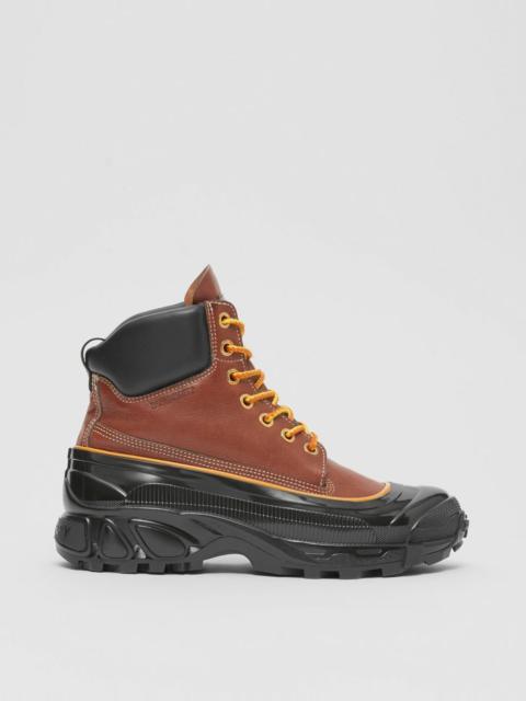 Burberry Contrast Sole Leather Boots