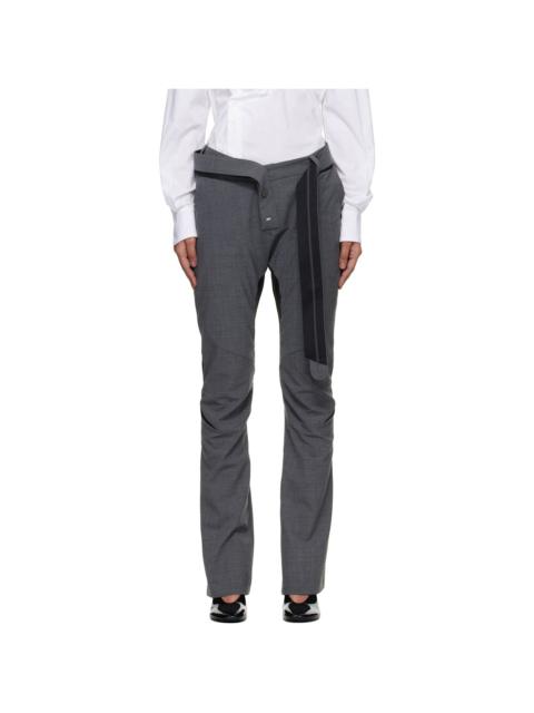 OTTOLINGER Gray Slim Multiline Suit Trousers