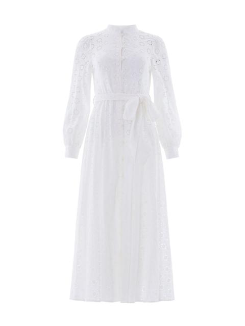 Needle & Thread Romilly Cotton Broderie Long Sleeve Shirt Dress