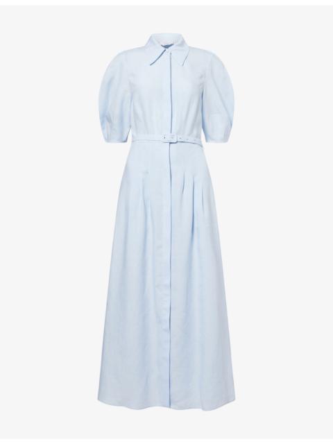 GABRIELA HEARST Maude Belted Linen Shirt Dress
