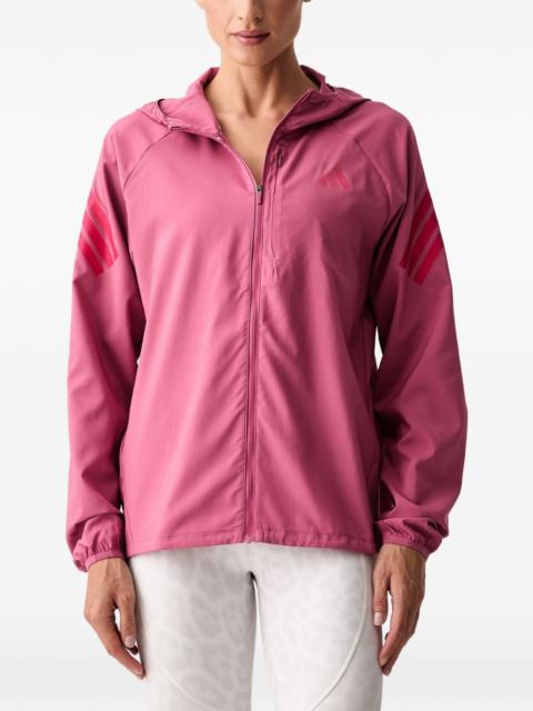 adidas hooded logo-print jacket
