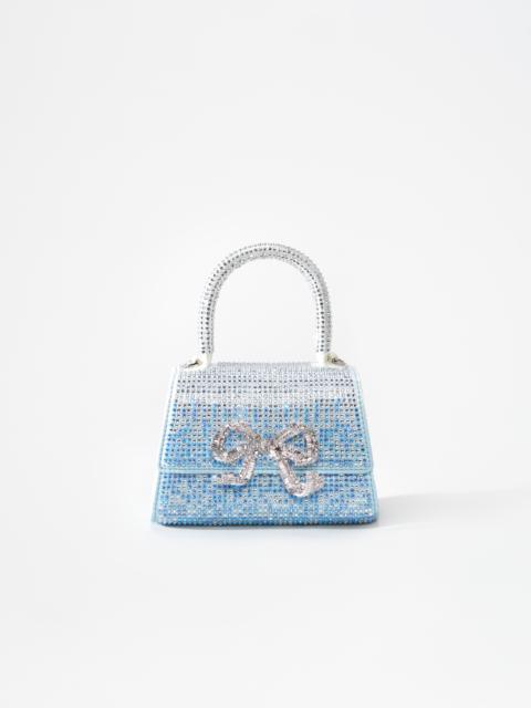 Blue Ombre Rhinestone Bow Micro Bag