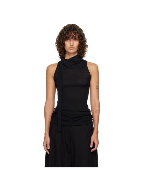 LE17SEPTEMBRE Black Scarf Sleeveless Jersey Top