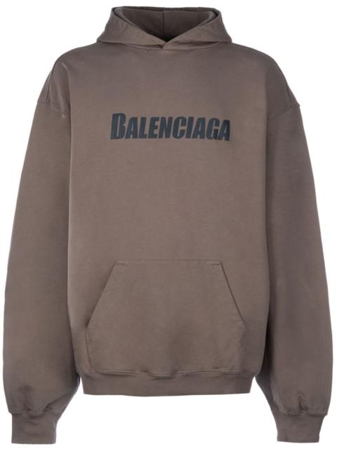 BALENCIAGA logo-print cotton hoodie