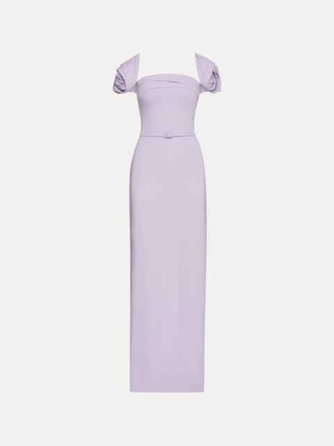 Oscar de la Renta ROSETTE SLEEVE COLUMN GOWN