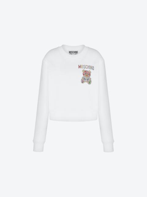 Moschino JEWEL TEDDY BEAR ORGANIC COTTON SWEATSHIRT