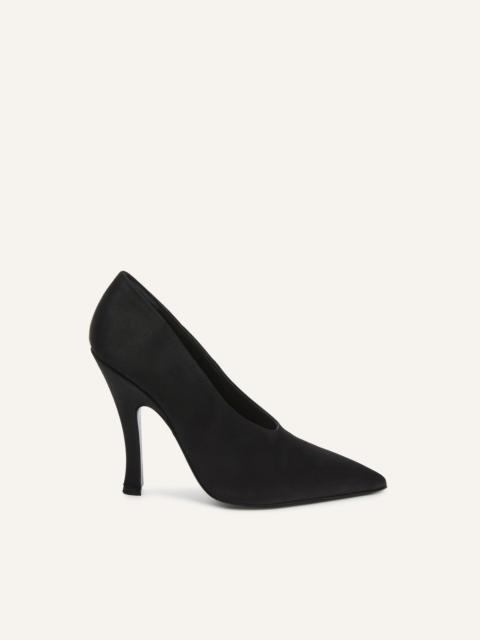 MAGDA BUTRYM Sculptural pointed satin pumps in black