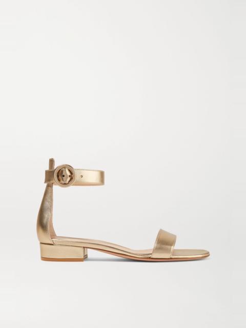 Gianvito Rossi Versilia 20 metallic leather sandals