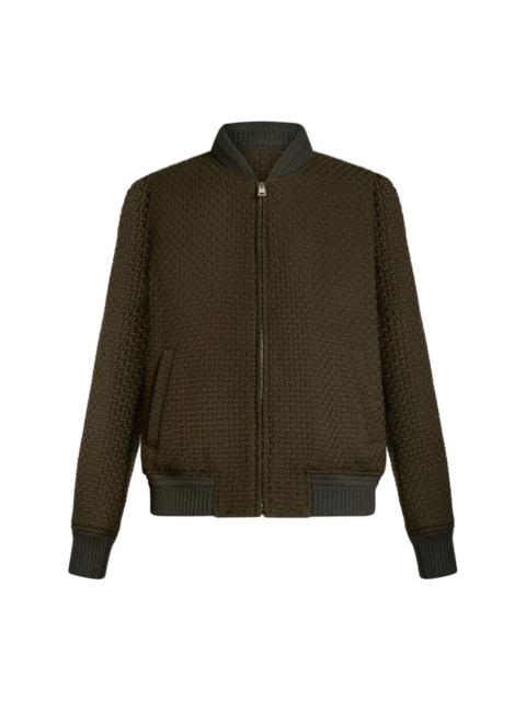 zip-up wool bomber jacket