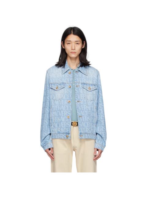 VERSACE Blue Allover Denim Jacket