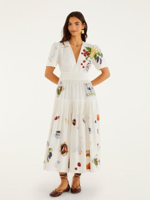 FARM RIO Country Table Winter Short Sleeve Midi Dress