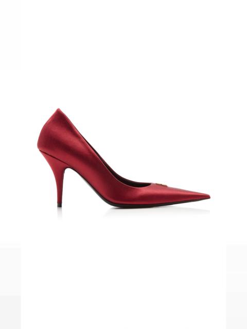 BALENCIAGA Avenue BB Satin Pumps burgundy