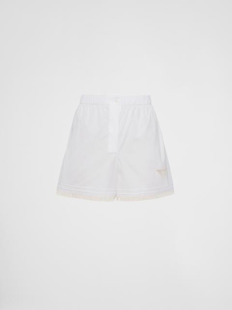 Prada Embroidered poplin shorts
