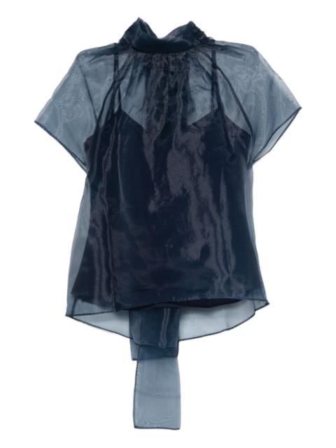 SIMKHAI mock-neck ribbon top