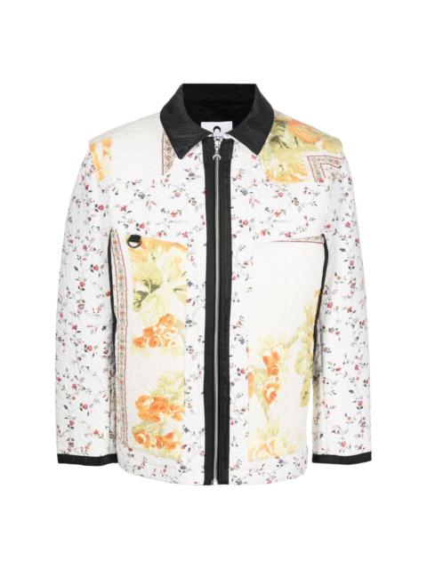 Marine Serre Boutis floral-print quilted jacket