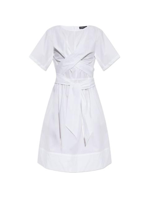 EMPORIO ARMANI crossover-waist tie-fastening dress