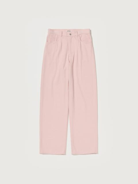 AURALEE SILK NEP DENIM 5P WIDE PANTS