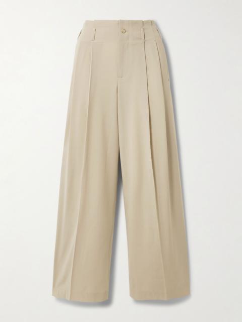 KALLMEYER Percie pleated wool-blend wide-leg pants Beige