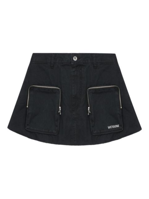 We11done zip-pocket cotton mini skirt