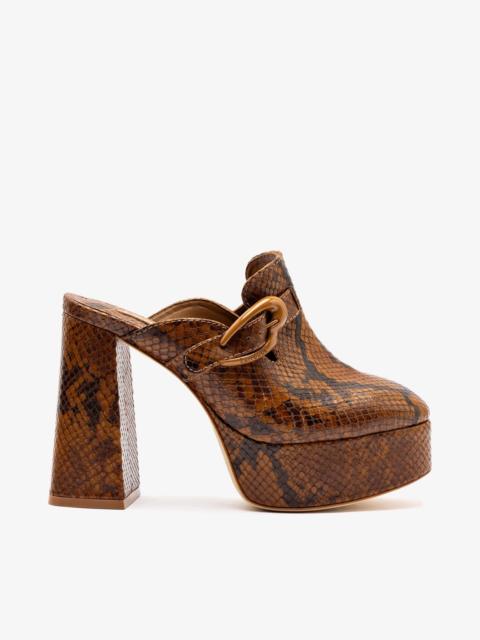 Dolly Verona Clog In Oud Python Embossed Leather