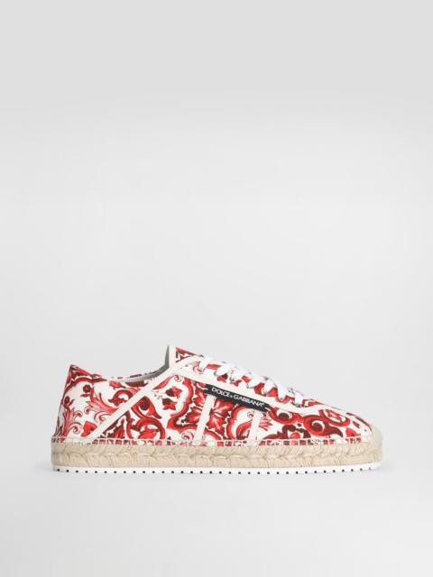 Dolce & Gabbana Majolica-print canvas espadrilles