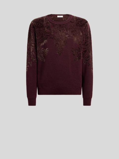 Etro WOOL-BLEND JACQUARD SWEATER WITH CHENILLE MOTIF