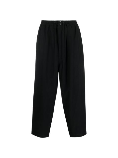 wool drawstring-waist cropped trousers