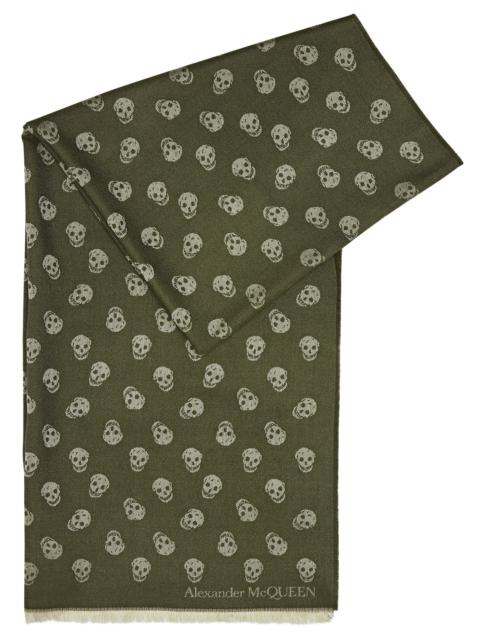 Alexander McQueen Skull-intarsia wool-blend scarf
