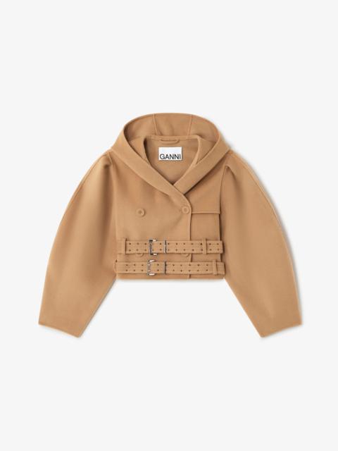 GANNI JACKET IN DOUBLE-FACED WOOL