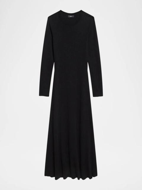 Theory Merino Wool Crewneck Midi Dress