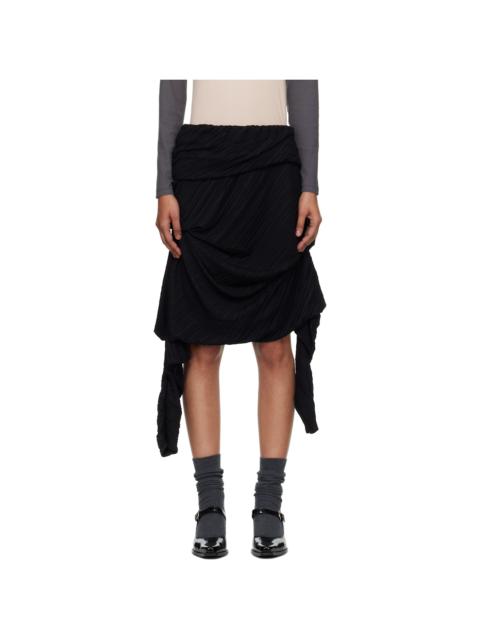 OPEN YY Black Pleats Midi Skirt