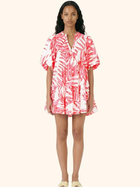Poupette St Barth Mini Dress Cruz - Pink Palm Leaf