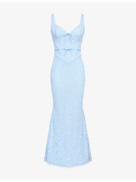 House of CB Sarai Sleeveless Stretch-Lace Maxi Dress
